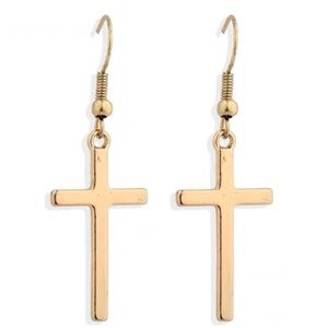 ❣️$25/3❣️ Gold Plated Dangle Cross Earrings
